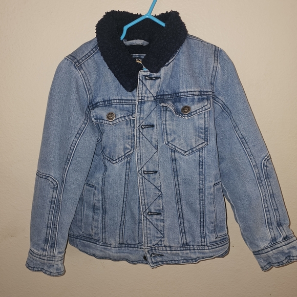 Urban Republic Blue and Black Denim Jacket with Sherpa Collar - Picture 4 of 10